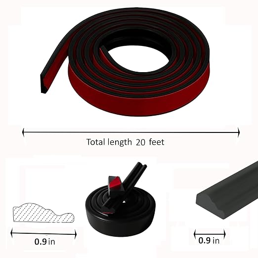 20FT×0.9'' Peel and Stick Wall Molding Trim, TPE Rubber Flexible Chair Rail for Mirror Frames, Doors & Home Decor - Matte Black (Note: Heat Treatment Required for Best Adhesion) - Image 2