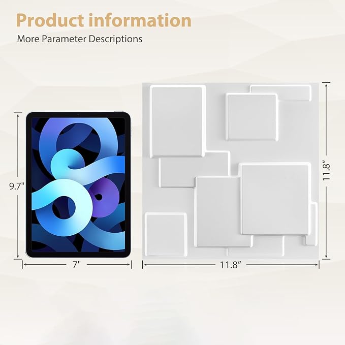 Heikki 30 Pack 3D Wall Panel for Interior Wall Décor, PVC Flower Textured Wall Panels for Living Room Bedroom Hotel Office, 11.8"x11.8", Double-Sided Tape (White-YJ) - Image 4