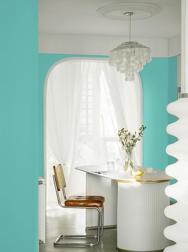 Dimoon 236.2''x17.7''Mint Green Peel and Stick Wallpaper Contact Paper Modern Self Adhesive Wall Paper Removable Textured Solid Color Shelf Cabinet Vinyl Roll (236.2''x17.7'',Mint Green) - Image 8