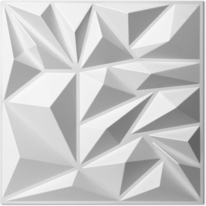 Art3d 33-Pack Modern Diamond Textured 3D Wall Panels, 12 x 12 in, White | Light PVC, Waterproof, Scratch Proof, Decorative Wall, Ideal for Home, Office & Commercial Spaces - Image 2