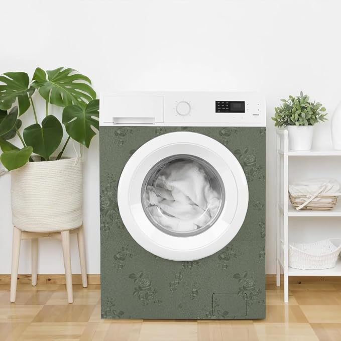 Green Flower Peel and Stick Wallpaper Solid Pure Paper 18in x 197in | Embossed Flower Contact Paper Textured Self Adhesive Paper for Cabinets Bathroom Dark Floral Removable Waterproof Decor Vinyl - Image 9