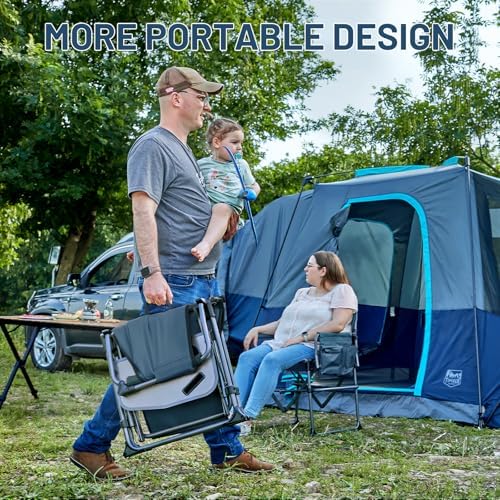 TIMBER RIDGE 400lbs Heavy Duty Camping Chair Portable Directors Chair - Image 4
