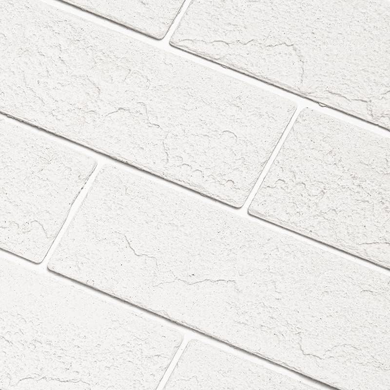 Old Town White Faux Brick Wall Tiles, 2 Pieces 3D Thin Brick Veneers by TORURAL
