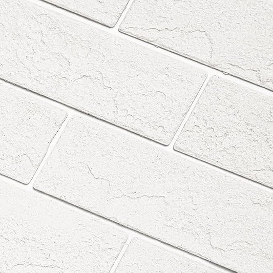 100 Old Town White Faux Brick Wall Tiles, 3D Thin Brick Veneers for Bedroom, Bathroom, Kitchen, Fireplace and Fence Wall Panels (14.2 sq ft) by TORURAL