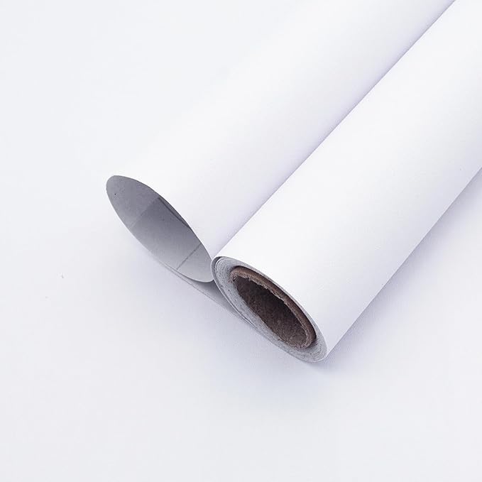 Yancorp 16"x394" Matte White Contact Papaer Peel and Stick Wallpaper Vinyl Wrap Countertop Wallpapers Waterproof for Cabinets Drawers Bedroom Kitchen Self-Adhesive Wallpaper by YancorpHomeDecor