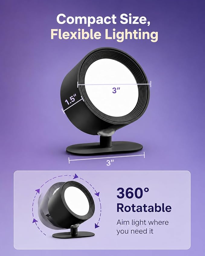 Rechargeable RGB Wall Sconces with Remote, Dimmable 360° Lights | 80 RGB Colors, 3 Color Temperatures, Remote and Touch Control, Ideal for Gaming Rooms and Bedrooms - Image 8
