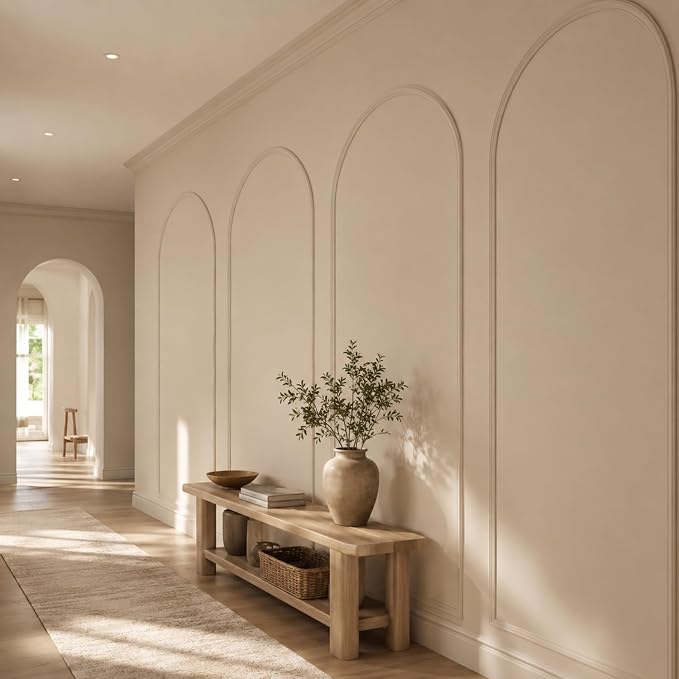 Colingmill 3 Set 32 x 78 Inch Arch Wall Molding Kit Peel Stick Arch Premade Accent Wainscoting Panel Wall Panel Decor Pre Cut Trim Kit for Home Walls Molding DIY Living Room Decor (Stylish Style) - Image 6