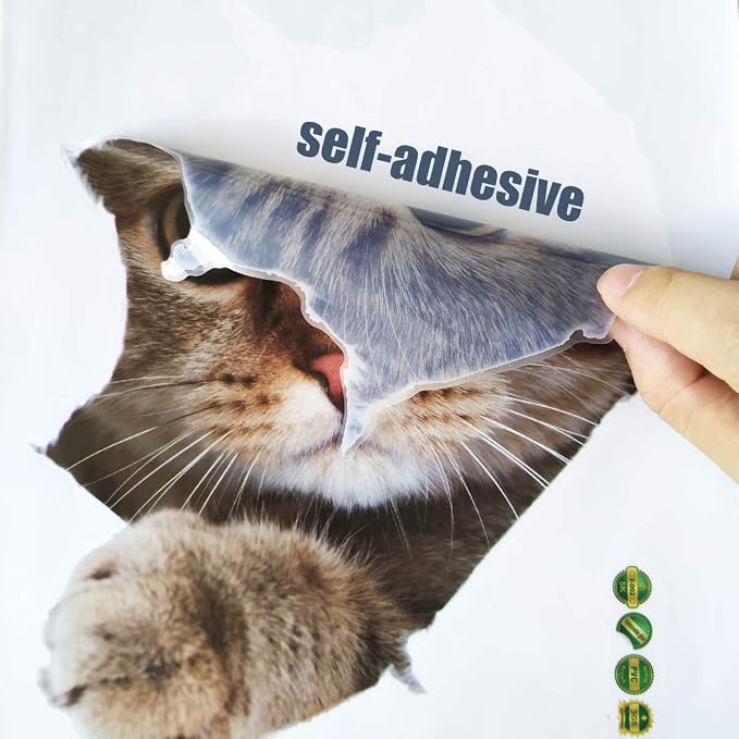 6PCS 3D Wall Stickers Cats Self Adhesive, Kids Wall Decals/Removable Vinyl Art Murals for Living Room Baby Rooms Bedroom Toilet House Wall DIY Decoration - Image 4