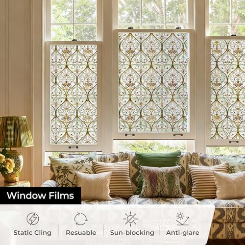 ADD.HERES Window Privacy Film, 3D Stained Glass Window Film, 23.6x35.4in - Image 3