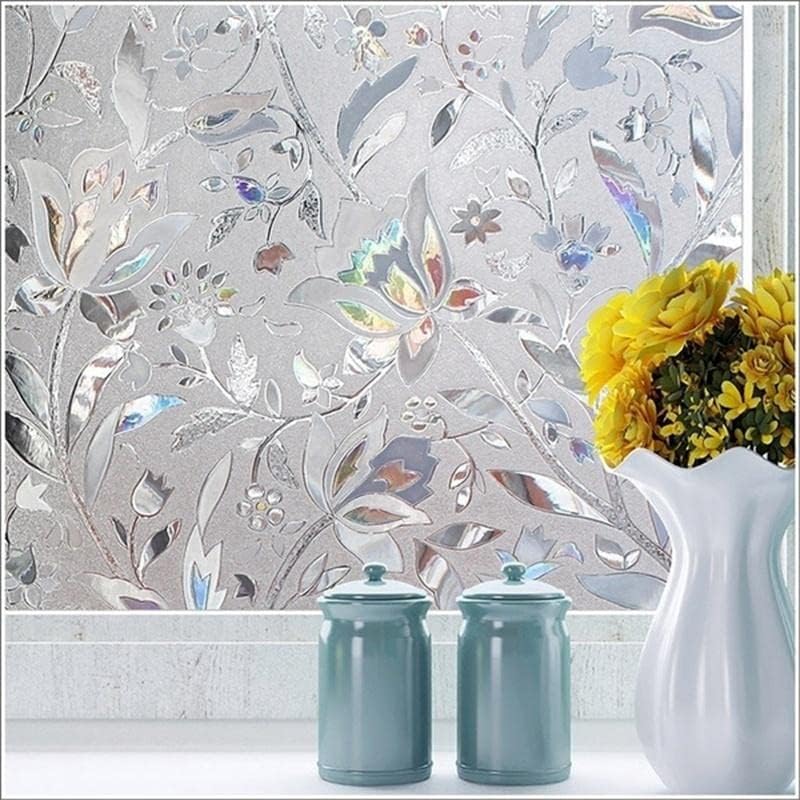 Window Privacy Film for Glass, Tulip Removable Static Film, 17.5x78.7 Inch - Image 4