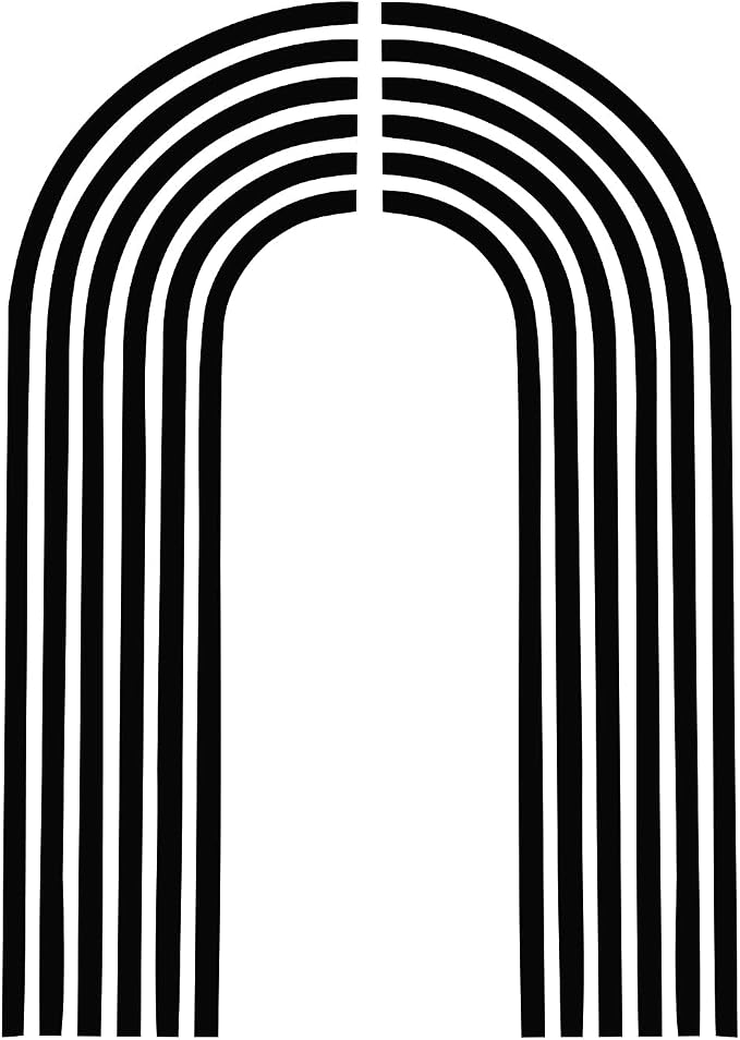 Black Arch Wall Decals Large Minimalist Modern Wall Stickers Peel and Stick | Half arch line wall stickers, geometric decals, removable, vinyl art mural, peel and stick, for living room bedroom office - Image 3