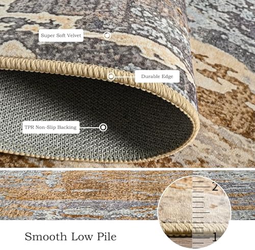 Toneed 4x6 Washable Non Slip Abstract Area Rugs for Bedroom Living Room - Image 6