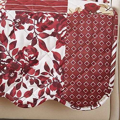 Great Bay Home Reversible Patchwork Chair Cover - Washable Slipcover Furniture Protector with Elastic Straps - Perfect for Kids & Pets - Box-Stitched Detail (Burgundy) - Image 4