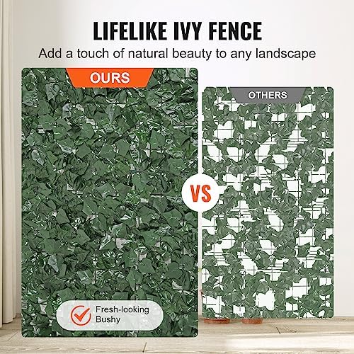 VEVOR Artificial Ivy Privacy Fence Screen, 96 x 72 in Faux Ivy Vine Leaf Hedges Fence, Greenery Privacy Fence with Strengthened Joint, Green Wall Decoration for Outdoor Garden, Yard, Balcony - Image 4