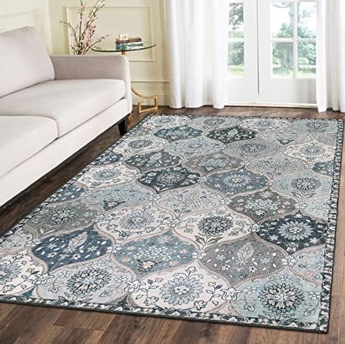 Lahome Moroccan Trellis Washable Area Rug, 5x7 Rugs for Living Room Bedroom by Lahome