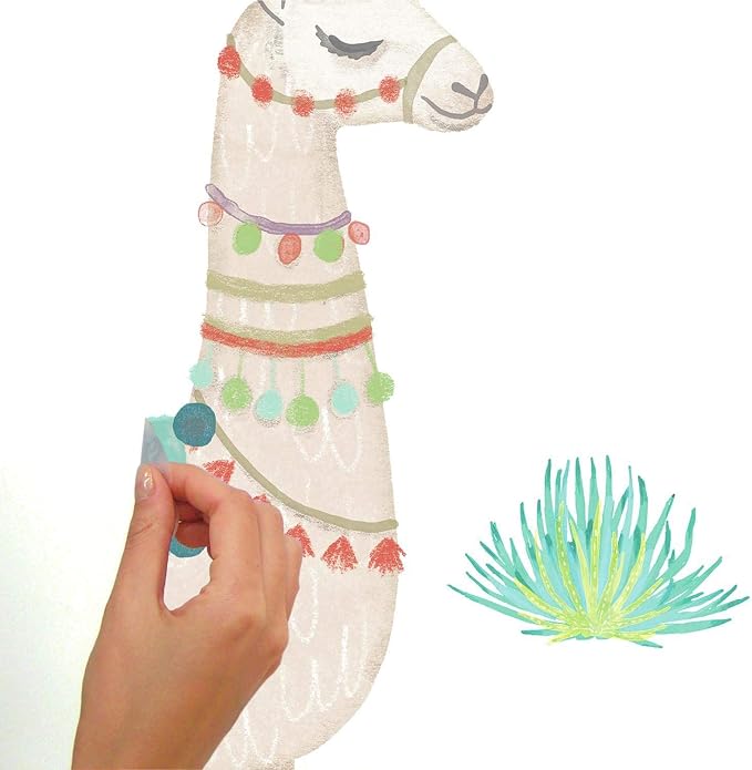 RoomMates RMK3839GM Watercolor Llama Peel and Stick Giant Wall Decals - Image 3