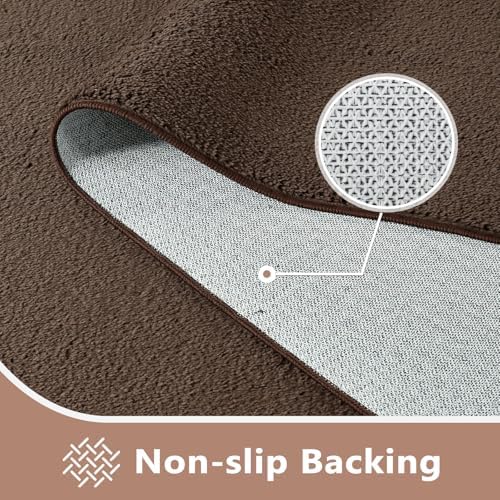 7x10 Large Pure Brown Area Rug Non-Slip Washable for Living Room Bedroom - Image 4