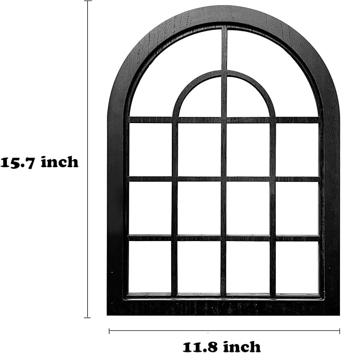 ZEXUIRU 2 Set Rustic Wall Mirrors for Bedroom Bathroom Living Room Entryway Wood Farmhouse Easy to Hang Framed Decorative Accent Hanging Wall-Mounted Mirror Set for Living Room - Black - Image 7