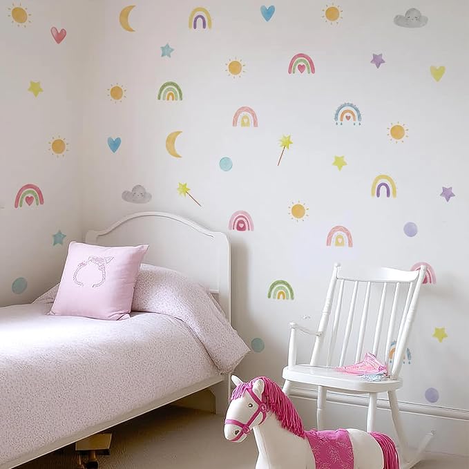 Boho Wall Stickers Kids Room Decor Girls Nursery Removable Wall Decals Bedroom Vinyl Murals DIY Cute Decorations 6 Sheets - Image 3