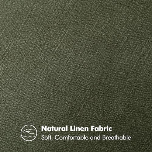 MIULEE Decorative Linen Lumbar Pillow Cover 12x20 Inch Dark Olive Green - Image 6