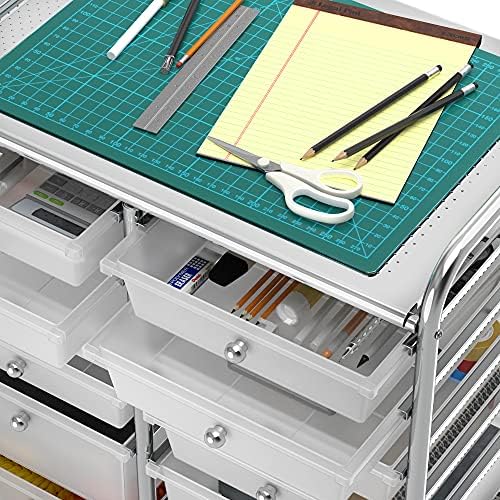 Simple Houseware 12 Drawers Rolling Utility Cart Organizer, Chrome - Image 4