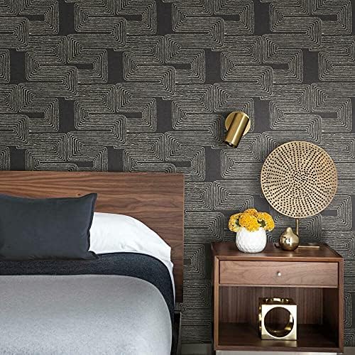 RoomMates RMK12216PL Nikki Chu Black and White Zulu Signature Peel and Stick Wallpaper, Roll, Black/White by RoomMates