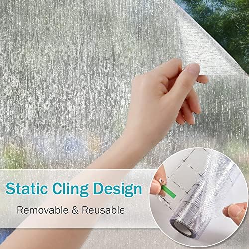 VELIMAX Rain Glass Window Film Privacy Static Window Clings Decorative Glass Sticker for Home Office Removable UV Protection Heat Control 17.7 x 118 inches - Image 5