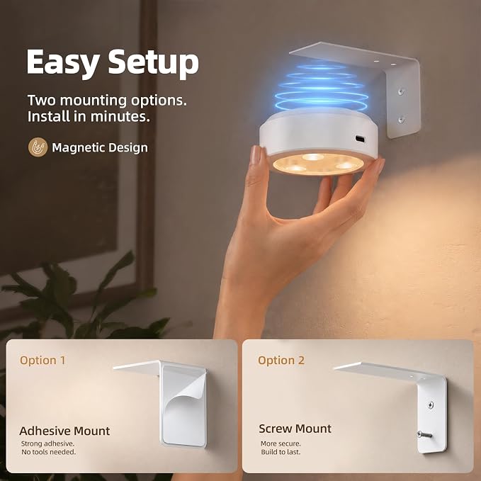 EZVALO Picture Lights for Wall, 2000mAh Rechargeable Battery Magnetic Poster Lights with 3 Color Temps & 12 RGB, Remote Dimmable Timer Painting Light, Wall Decor Light for Art Display, Frame (6 Pack) - Image 7