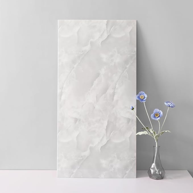 Haimin 3D Wall Panels Peel and Stick Marble Tile Look 10 Pack Waterproof | Lightweight, each 23.6x11.8in, total 19.4 sq ft. Kitchen & bath backsplash, bedroom/living rm decor. Marble-look faux tile. - Image 3