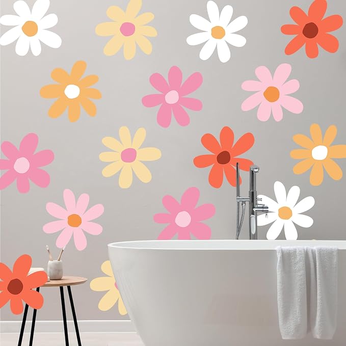 TaoBary 12 Sheet Daisy Wall Sticker Decal Removable Big Flower Sticker | Colorful Flower Wall Sticker, Large Floral Decal, Daisy Bedroom Room Decor, Peel and Stick, Nursery Home Wall Decor - Image 5