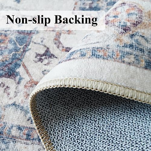 Hallway Washable Runner Rug - 2x6 Kitchen Rugs Entryway Rug Runner Vintage Soft Floor Mat Non Slip Indoor Farmhouse Carpet for Bathroom Living Room Bedroom (2 X 6, Brick) - Image 3