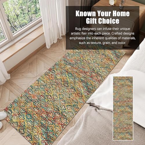 RUGSURE Washable Area Rugs, 2'6'' x 8' - 1/6 Thick - Stain & Water Resistant Non-Slip - Perfect Resistant Rug for Living Room, Bedroom, Nursery, Pet & Child Friendly, Vibrant Colors Rugs, Multicolor - Image 3
