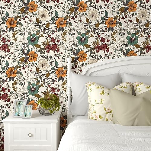 Danodoi Yellow Vintage Floral Peel and Stick Wallpaper 17.5" x 197" | Waterproof Vinyl Self Adhesive Removable Renter Friendly Floral Contact Paper - Image 5