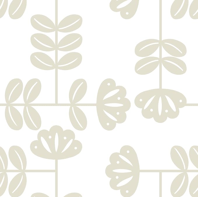 HeloHo Peel and Stick Wallpaper Boho Beige/White Contact Paper Neutral Wallpaper Renter Friendly Removable Self-Adhesive Wall Paper for Bedroom Bathroom Wall Decor Vinyl Roll 17.3''x78.7'' - Image 8