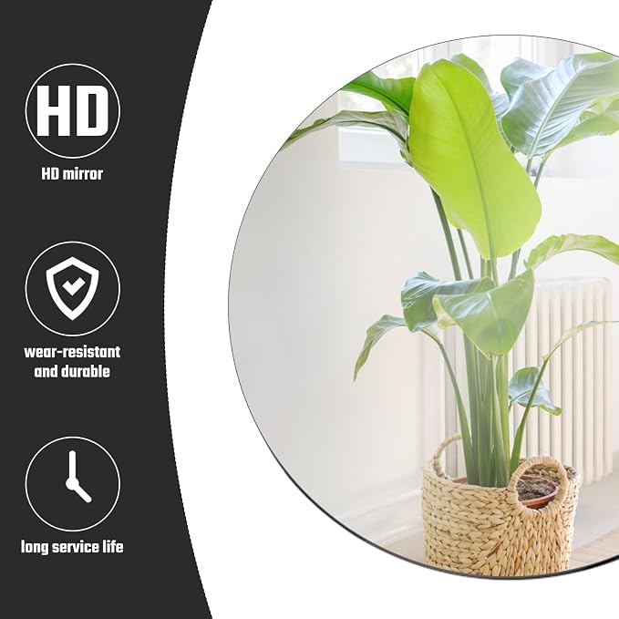 Seelenruhe 10" Round Mirrors for Centerpieces for Tables, Round Mirrors Trays Plates for Centerpieces, Wedding Decorations, Baby Shower Party, Christmas Decorations, 2mm, 12 PCS - Image 3