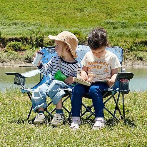 Busy Bee Oversized Kids Camping Chair with Cup Holder, High Back Toddler Chair Kids Folding Chair, Perfect for Beach & Outdoor, Supports 150 Lbs. - Image 2