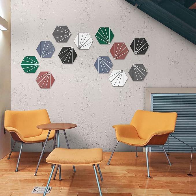 AULIGET Flower Vintage Hexagon Tile Peel and Stick Backsplash, 6"x7" Self Adhesive Wall Tiles in Blue (Pack of 45) - Image 7