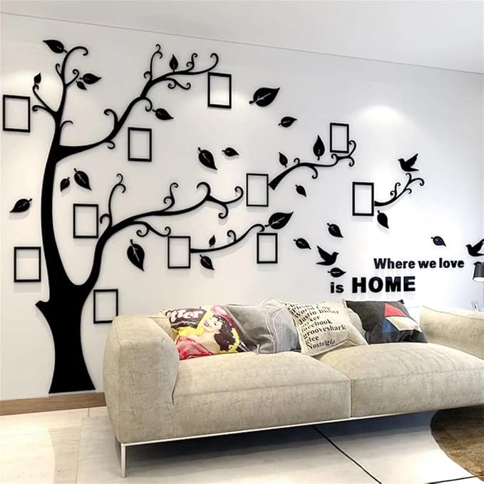 3D Tree Wall Stickers - DIY Photo Frame Tree Wall Decal Family Photo Frame Sticker Murals Wall Decor Living Room Bedroom TV Background Home Decorations by guangmu