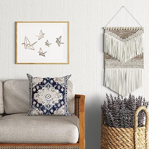 Snycler Boho Throw Pillow Covers 18x18 inch Set of 2 Boho Rug Carpet Double Sided Pattern Cotton Soft Pillow Case Cushion Cover Pillowcase for Couch Sofa Bed Decorative (Navy Blue) - Image 5