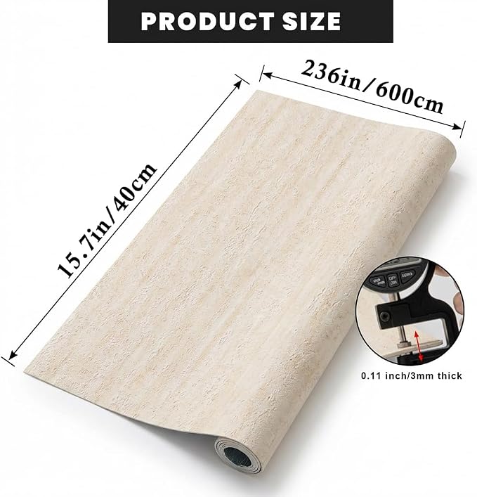 3D Wall Panels Peel and Stick – 15.74" x 236" PVC Faux Texture Wall Covering, Self Adhesive Waterproof DIY Accent Wall for Living Room, Bedroom, Sofa Background & Kitchen Backsplash, Covers 25.8 sq.ft - Image 6