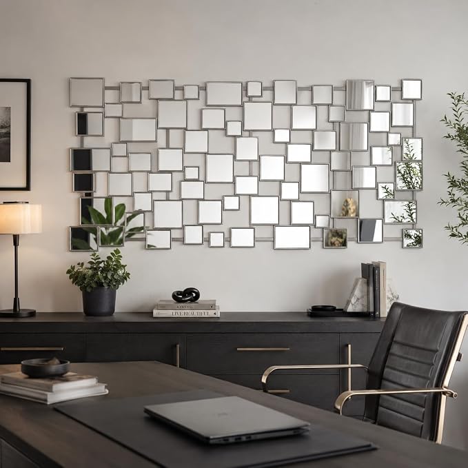 Large Modern Wall Mirror - 27.55"x55.1" Silver Wall Mirrors Metal Framed Decorative Mirror for Entryway Bedroom Living Room Home Decor - Image 5