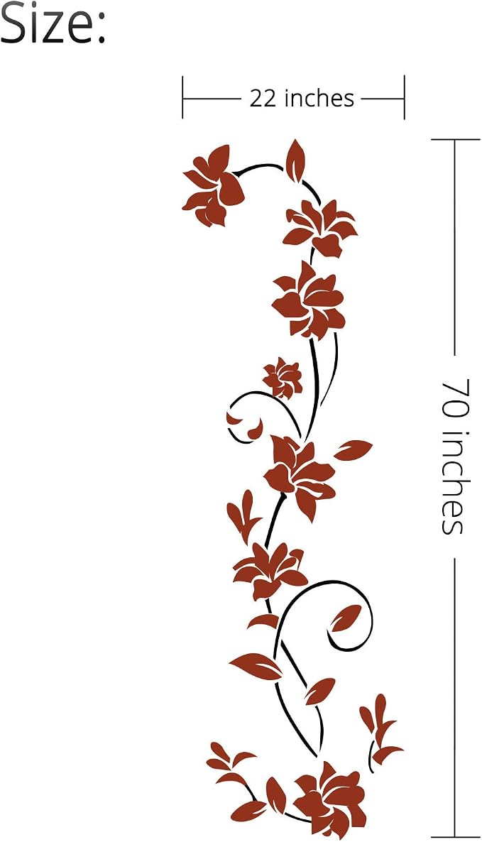 3D Rattan Flower Wall Murals for Living Room Bedroom Sofa Backdrop TV Background, Originality Stickers Gift, Decor Decal (70(H) x 22(W) inches) - Image 7