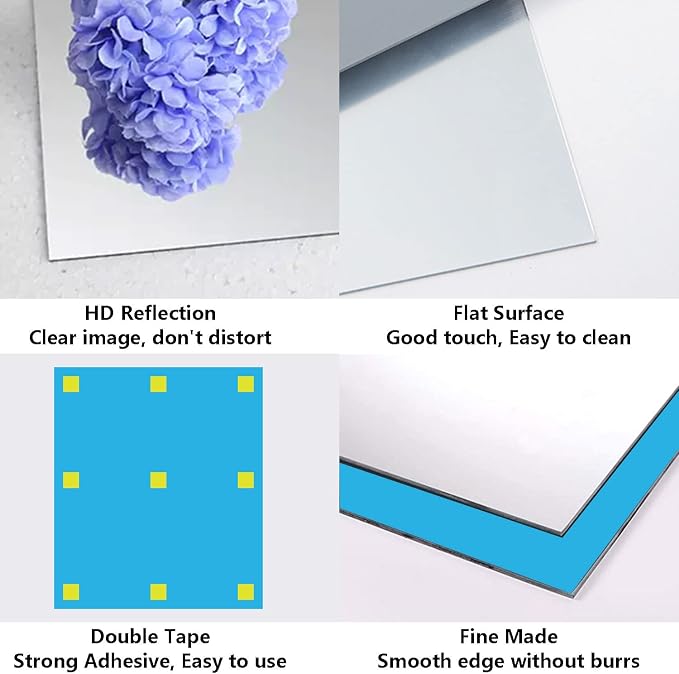 A2 Acrylic Mirror Sheet for Wall, 16.5 x 23.2 x 1Pcs - Image 3