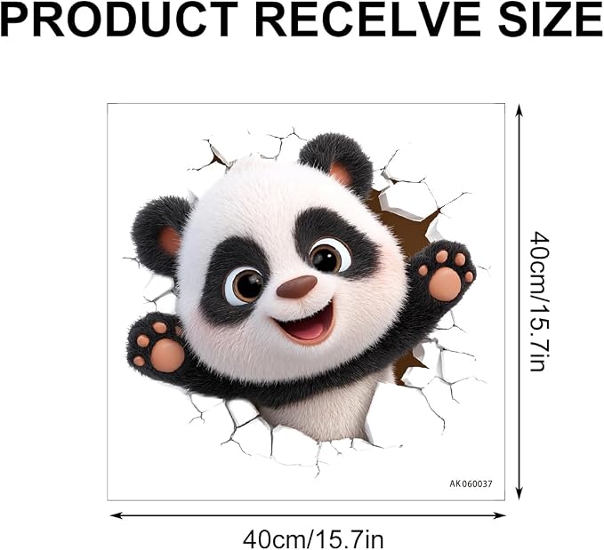 Cute Panda Wall Decals Stickers, Cartoon Animal Wall Art Peel and Stick, Removable Vinyl Wall Decor for Bedroom, Living Room, Playroom, Home Decoration - Image 2