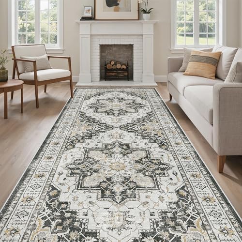 Madane 4x10 Wide Hallway Runner Rug Washable for Living Room, Black - Image 4