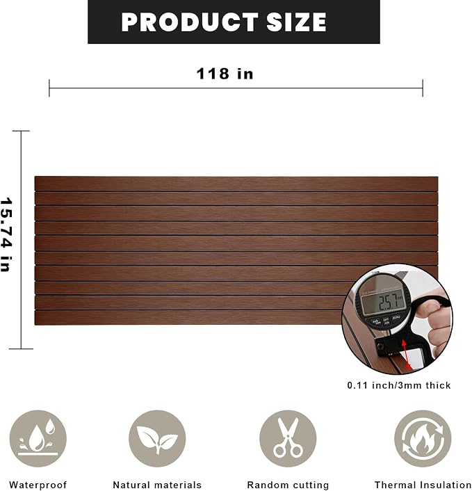 3D Wall Panels Peel and Stick – 15.74"x118" PVC Faux Wood Grain Texture, Self Adhesive Waterproof Wall Covering, DIY Accent Wall, Sofa Background Backsplash & Modern Home Decor, Covers 12.9 sq.ft - Image 2