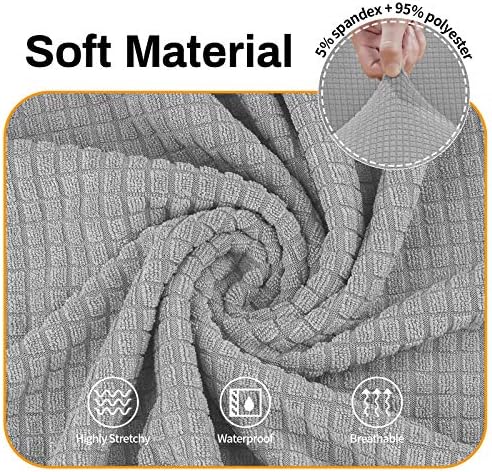 Asnomy Stretch Oversized Couch Covers for Sofa Slipcover,Silver - Image 3