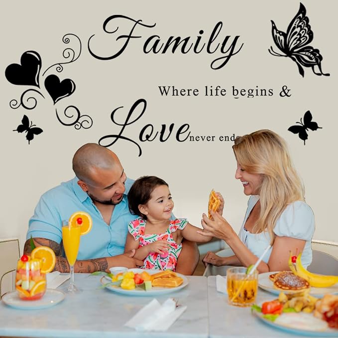 Family Wall Sticker Decals: Inspirational Quote Vase Art Vinyl Lettering Saying for Living Room, Bedroom & Dining Room Decor - Image 5