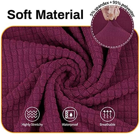 Asnomy Stretch Oversized Couch Covers for Sofa Slipcover,Wine Red - Image 3