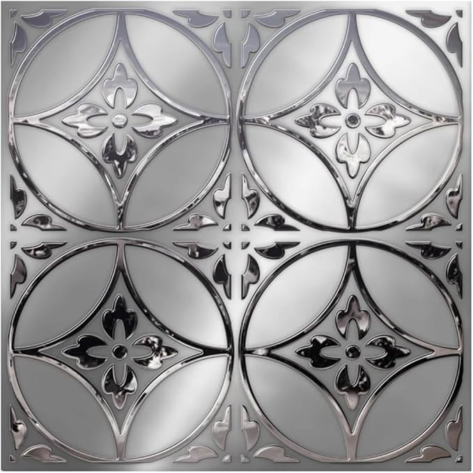 Main Street Peel and Stick Wallpaper Tiles, Floral Circles, 24-Pack | 8 x 8 in tile size, Removable, Self Adhesive, Renter-Friendly, For Kitchen and DIY Projects by MainStreet